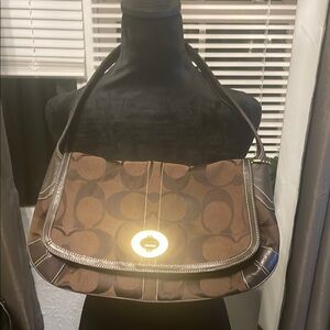 Coach Brown Shoulder Bag with Unique Design